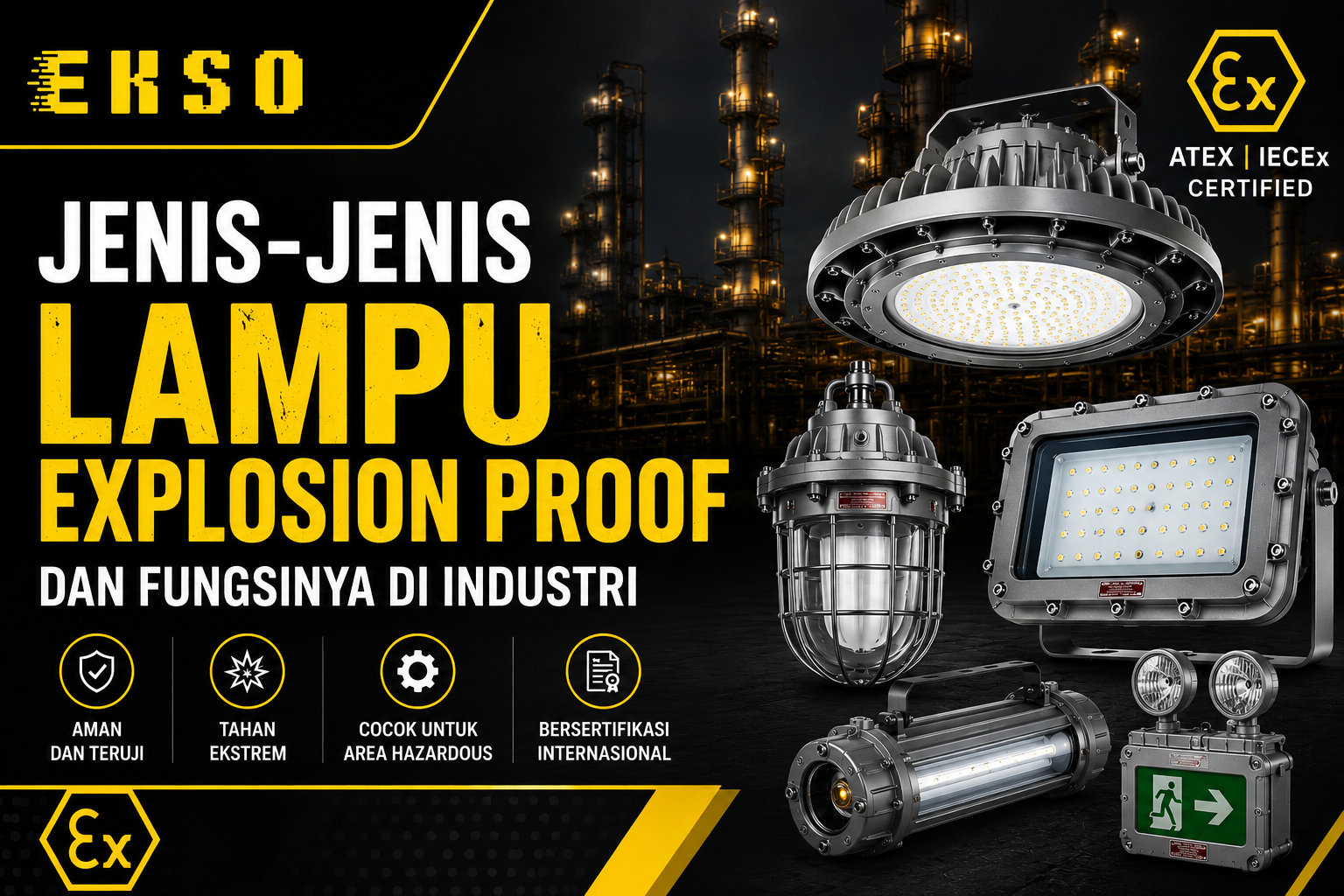 Jenis-Jenis Lampu Explosion Proof dan Fungsinya di Industri