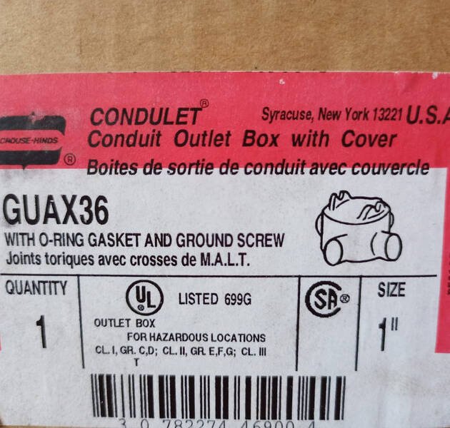 GUAX36 Condulet GUA Conduit outlet box with cover